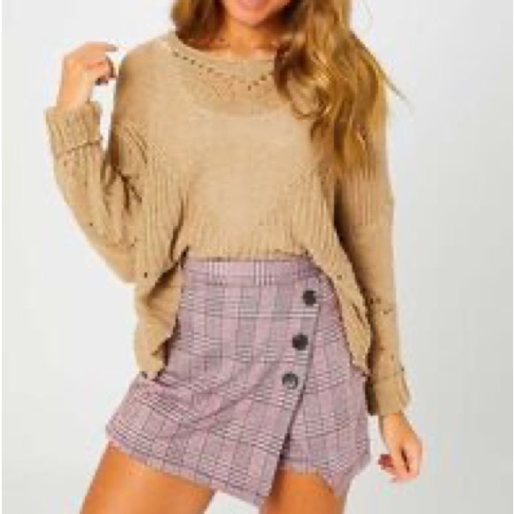 Alter’d State Plaid Burgundy Mini Skort